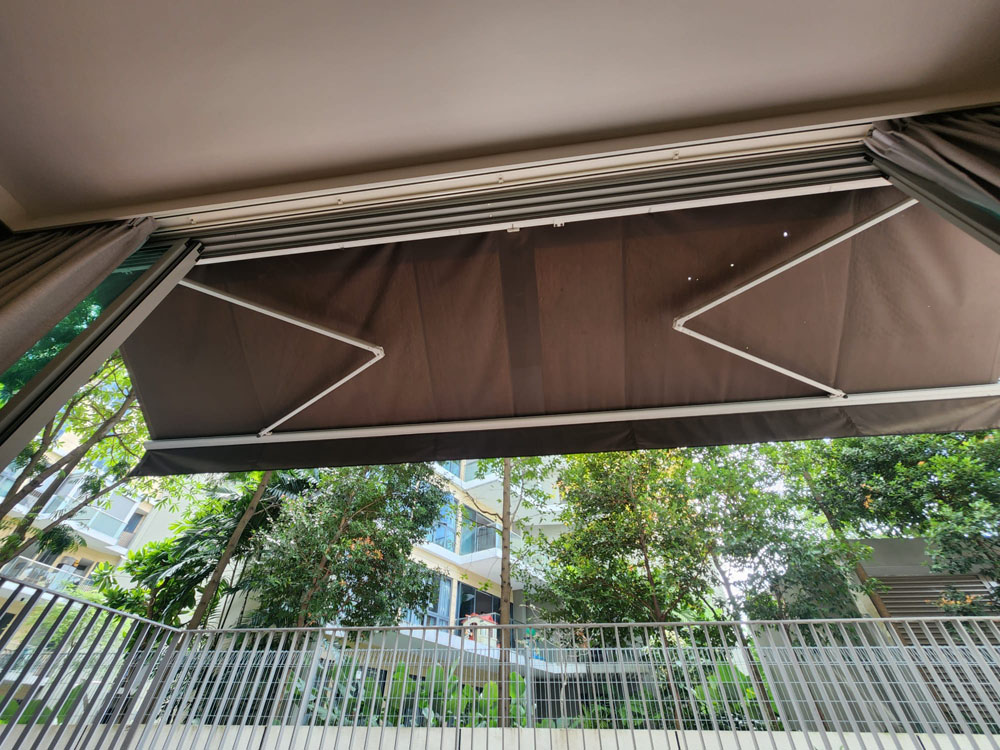 Rectractable Awning - SCDF submission with 1 hour fire rated fabric