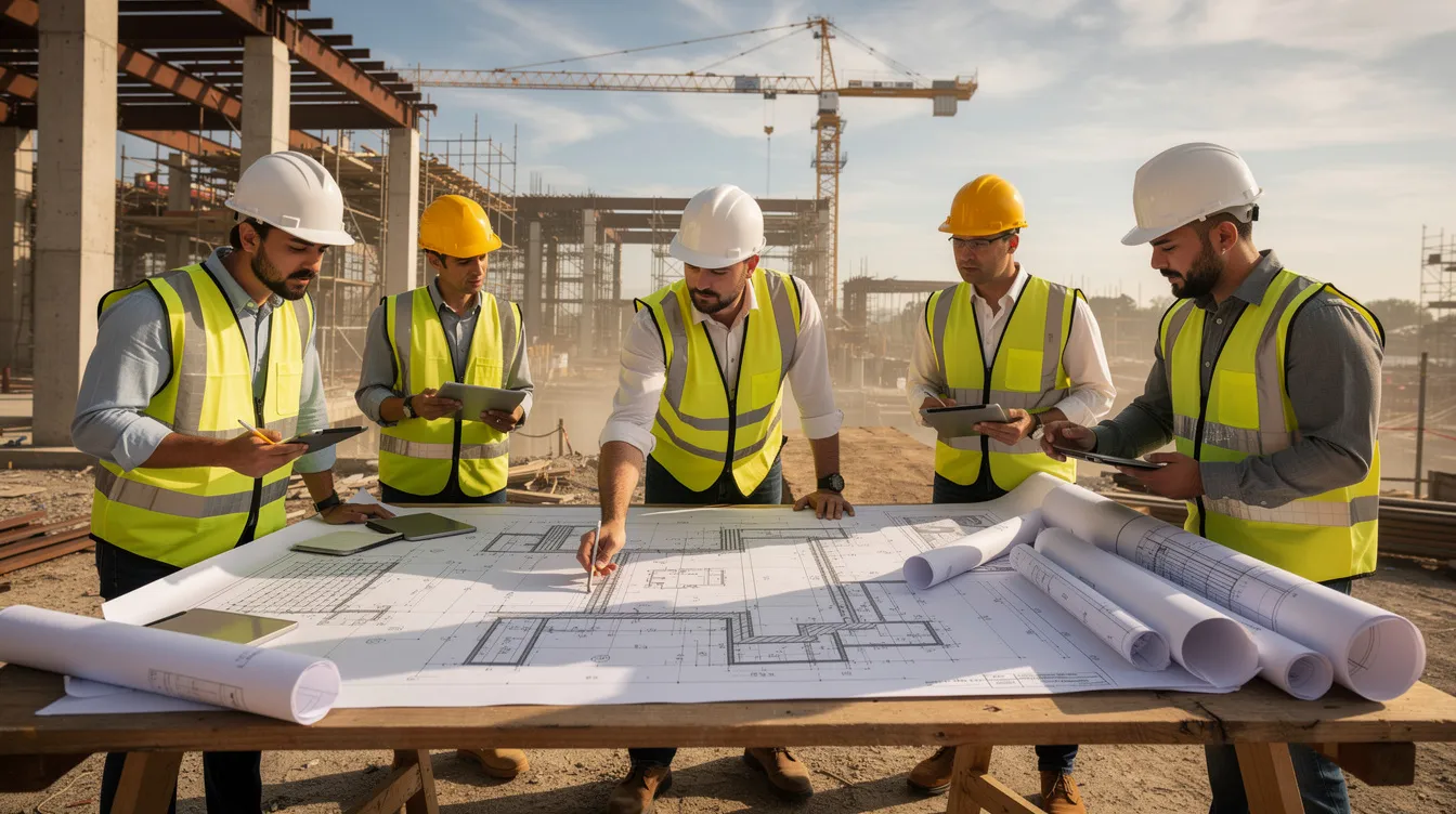 Replacement of Windows Full Height Glass Curtain Walls: Wind Load Analysis and PE Endorsement Requirements A group of engineers is gathered around a table at a construction site, reviewing technical drawings and structural plans that detail the installation of curtain wall systems and other structural elements. The plans include specifications for glass curtain walls, operable windows, and the design features necessary for high-rise buildings to ensure energy efficiency and superior performance against wind load and air infiltration.